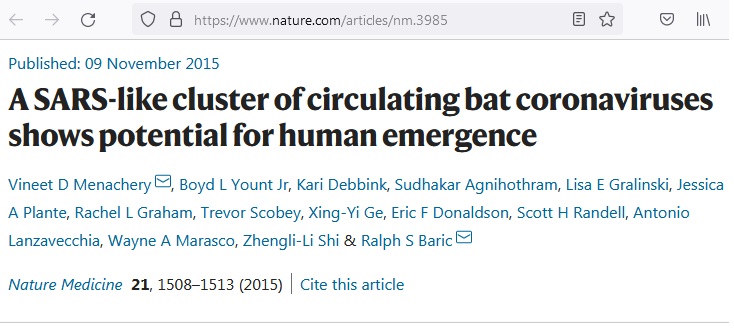 Zheng-li-Shi and Ralph Baric